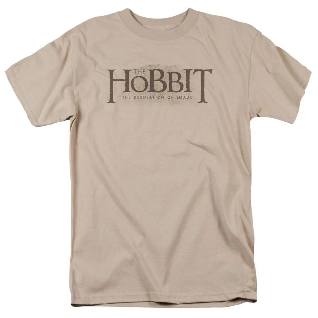 The Hobbit Textured Logo Mens T Shirt Sand