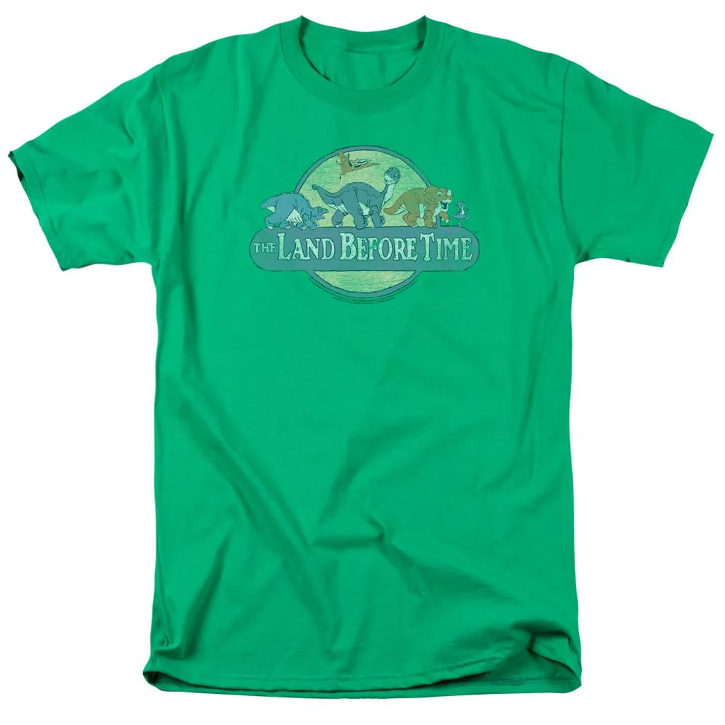 The Land Before Time Retro Logo Mens T Shirt Kelly Green