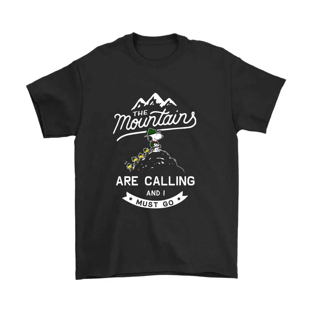 The Moutains Are Calling And I Must Go Woodstock And Snoopy Unisex T-Shirt, Hoodie, Sweatshirt