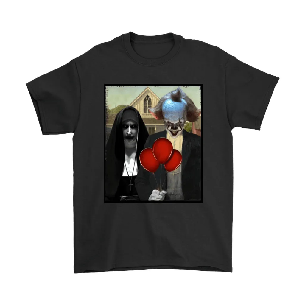 The Nun Valak And Pennywise Horror Mashup Unisex T-Shirt, Hoodie, Sweatshirt