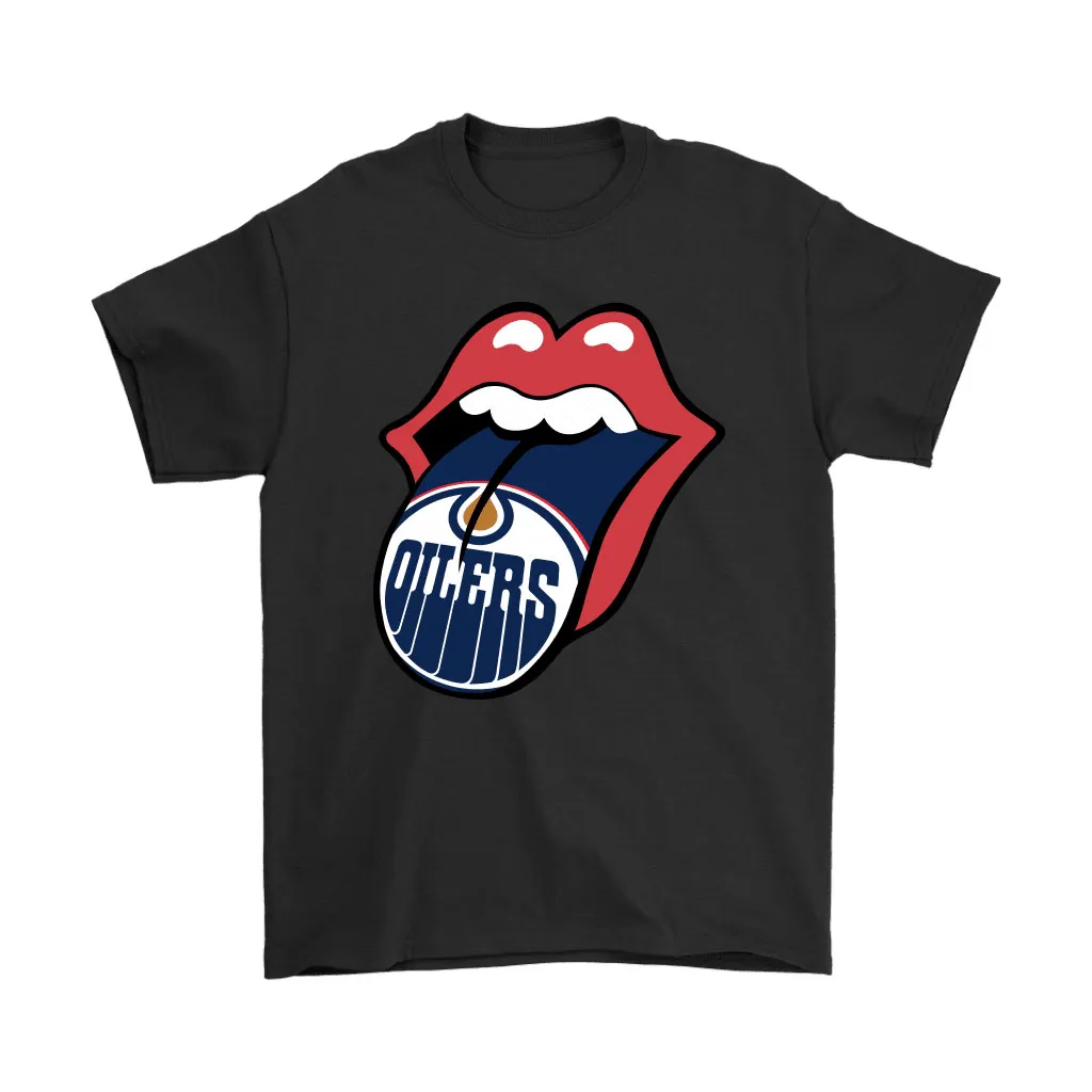 The Rolling Stones Logo X Edmonton Oilers Mashup Nhl Unisex T-Shirt, Hoodie, Sweatshirt