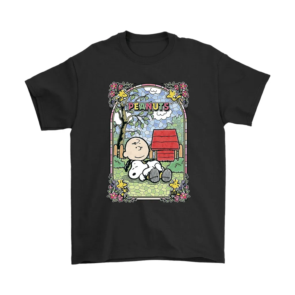 Theres No Place Like Home Church Stained Glass Style Snoopy Unisex T-Shirt, Hoodie, Sweatshirt