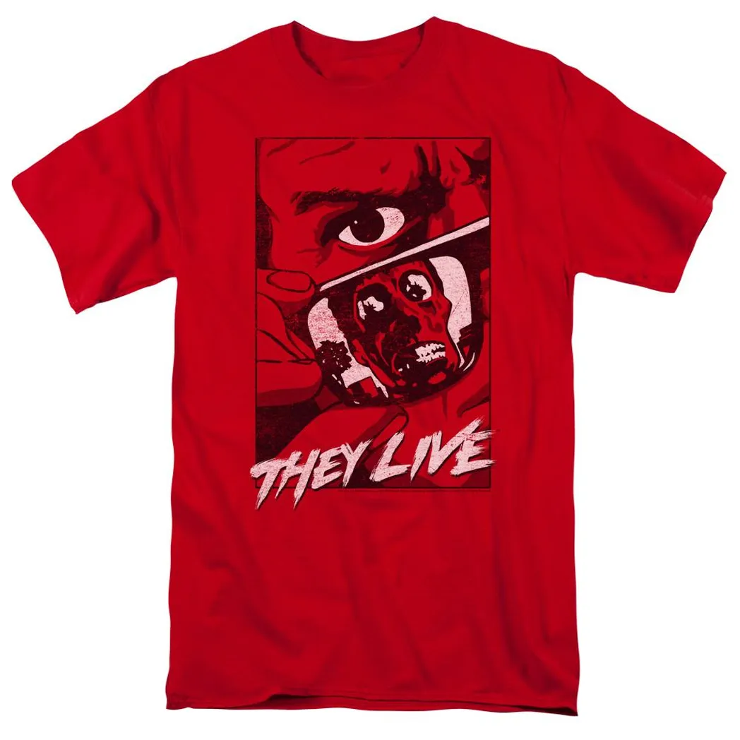 They Live Graphic Poster Mens T Shirt Red