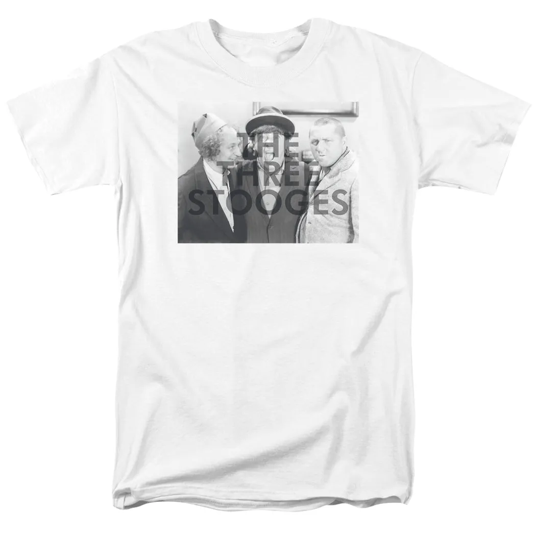 Three Stooges Cutoff Mens T Shirt White