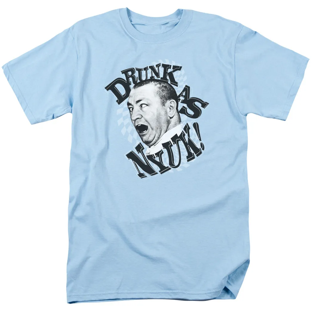 Three Stooges Drunk Mens T Shirt Light Blue