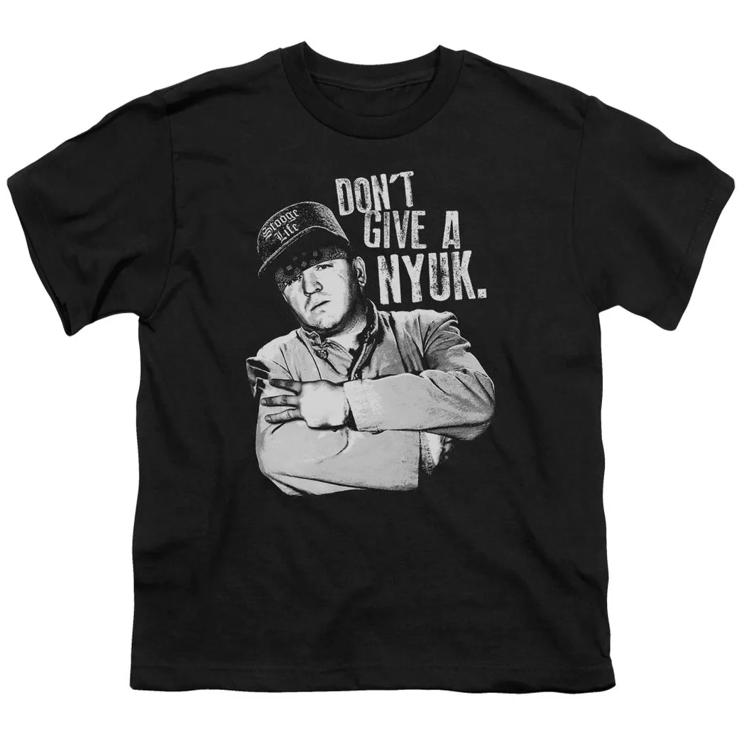 Three Stooges Give A Nyuk Kids Youth T Shirt Black