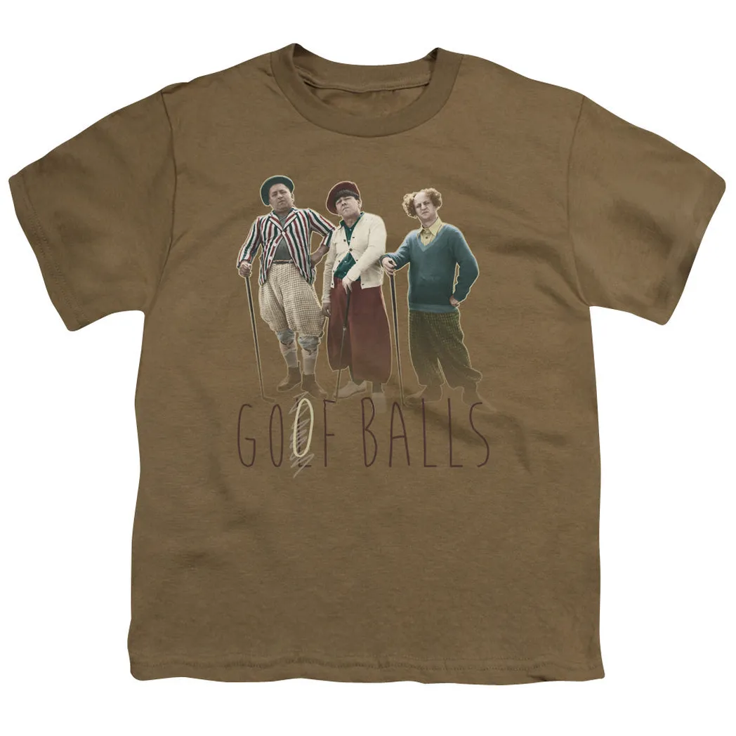 Three Stooges Goof Balls Kids Youth T Shirt Safari Green