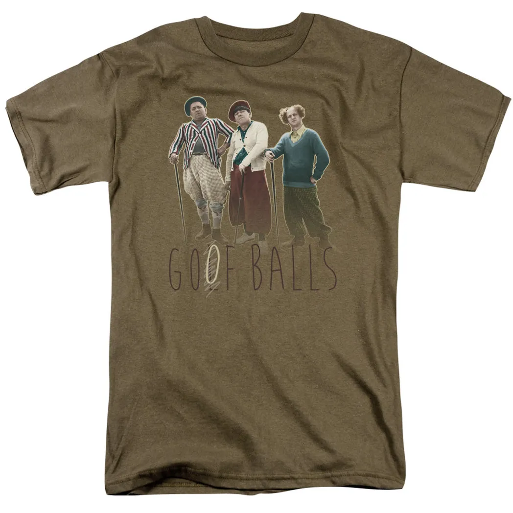 Three Stooges Goof Balls Mens T Shirt Safari Green