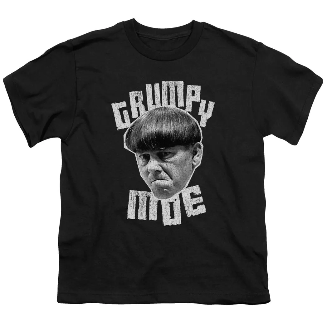 Three Stooges Grumpy Moe Kids Youth T Shirt Black