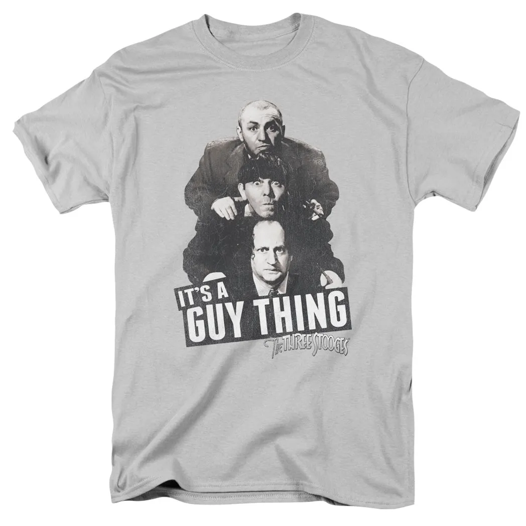 Three Stooges Guy Thing Mens T Shirt Silver