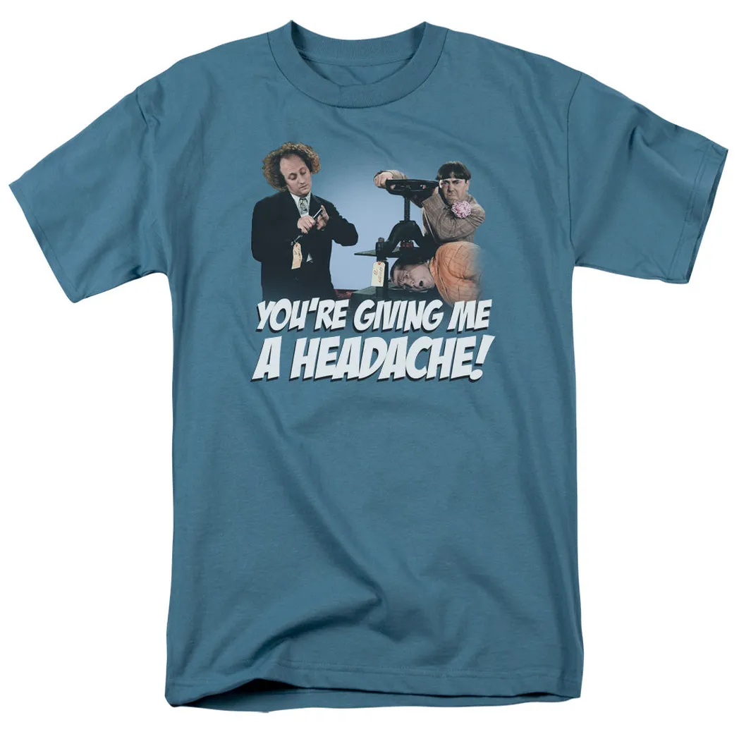 Three Stooges Headache Mens T Shirt Slate