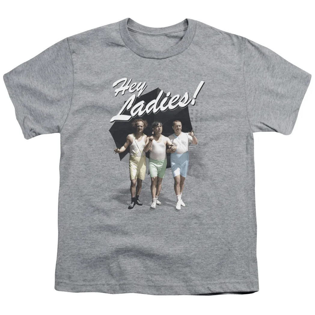 Three Stooges Hey Ladies Kids Youth T Shirt Athletic Heather