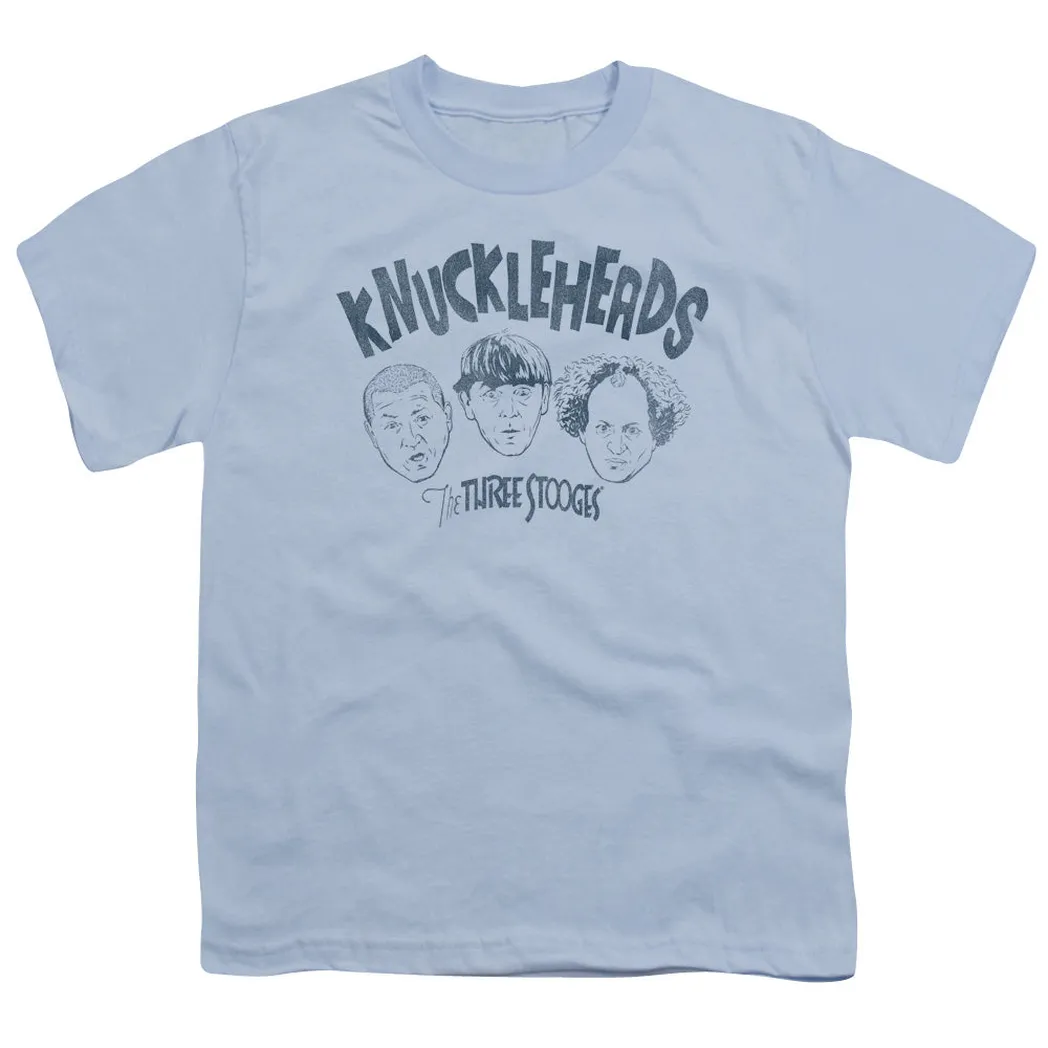 Three Stooges Knuckleheads Kids Youth T Shirt Light Blue