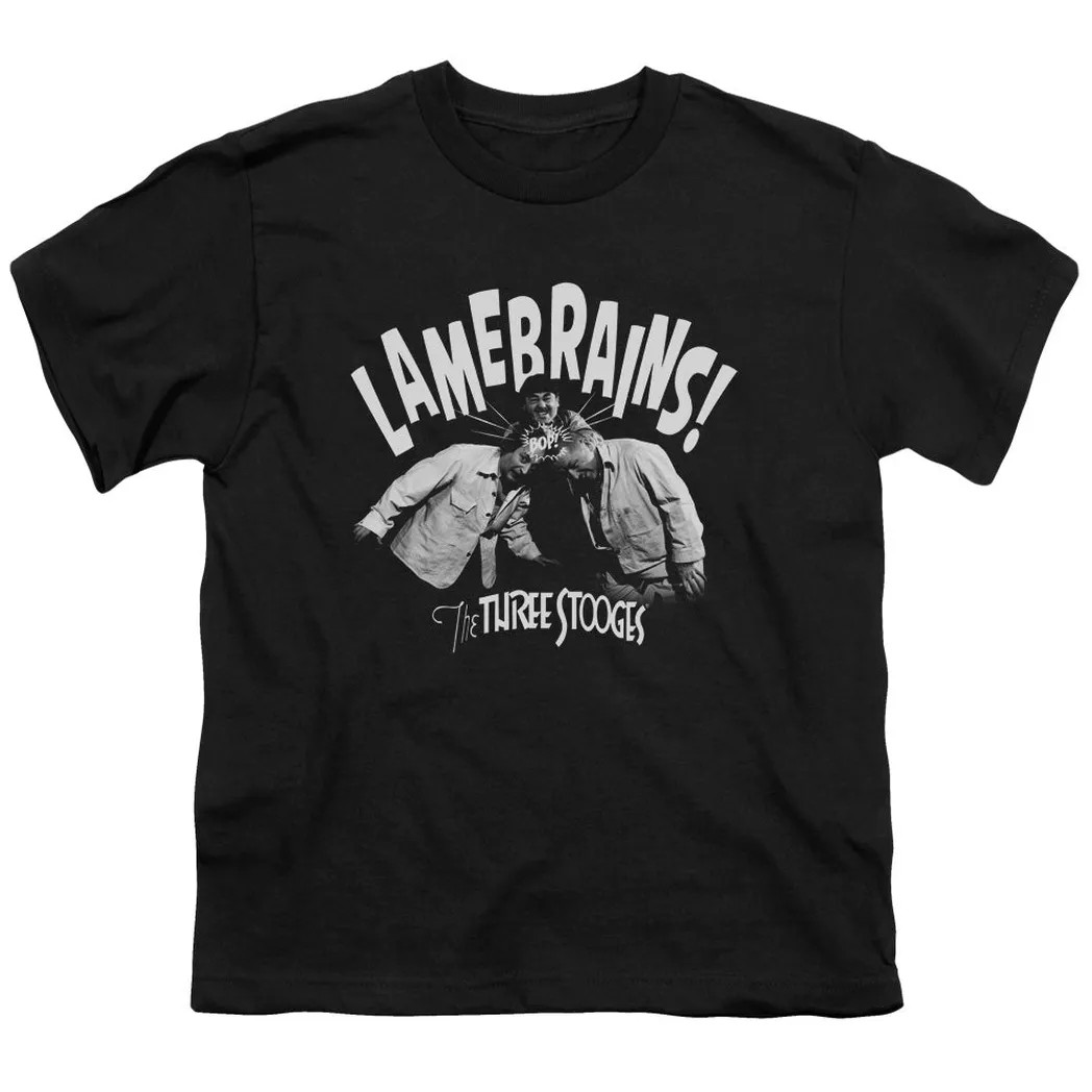 Three Stooges Lamebrains Kids Youth T Shirt Black