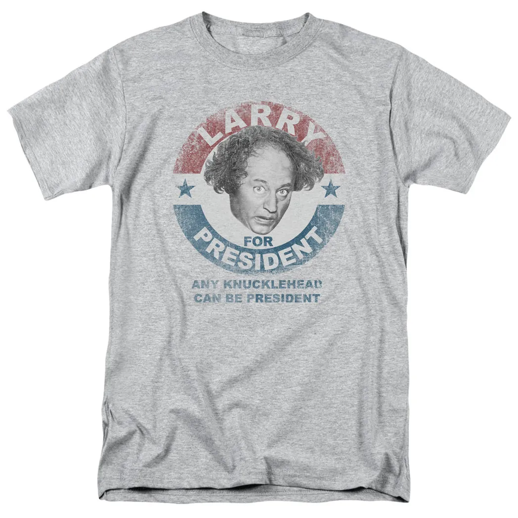 Three Stooges Larry For President Mens T Shirt Athletic Heather