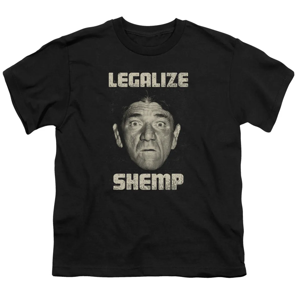 Three Stooges Legalize Shemp Kids Youth T Shirt Black