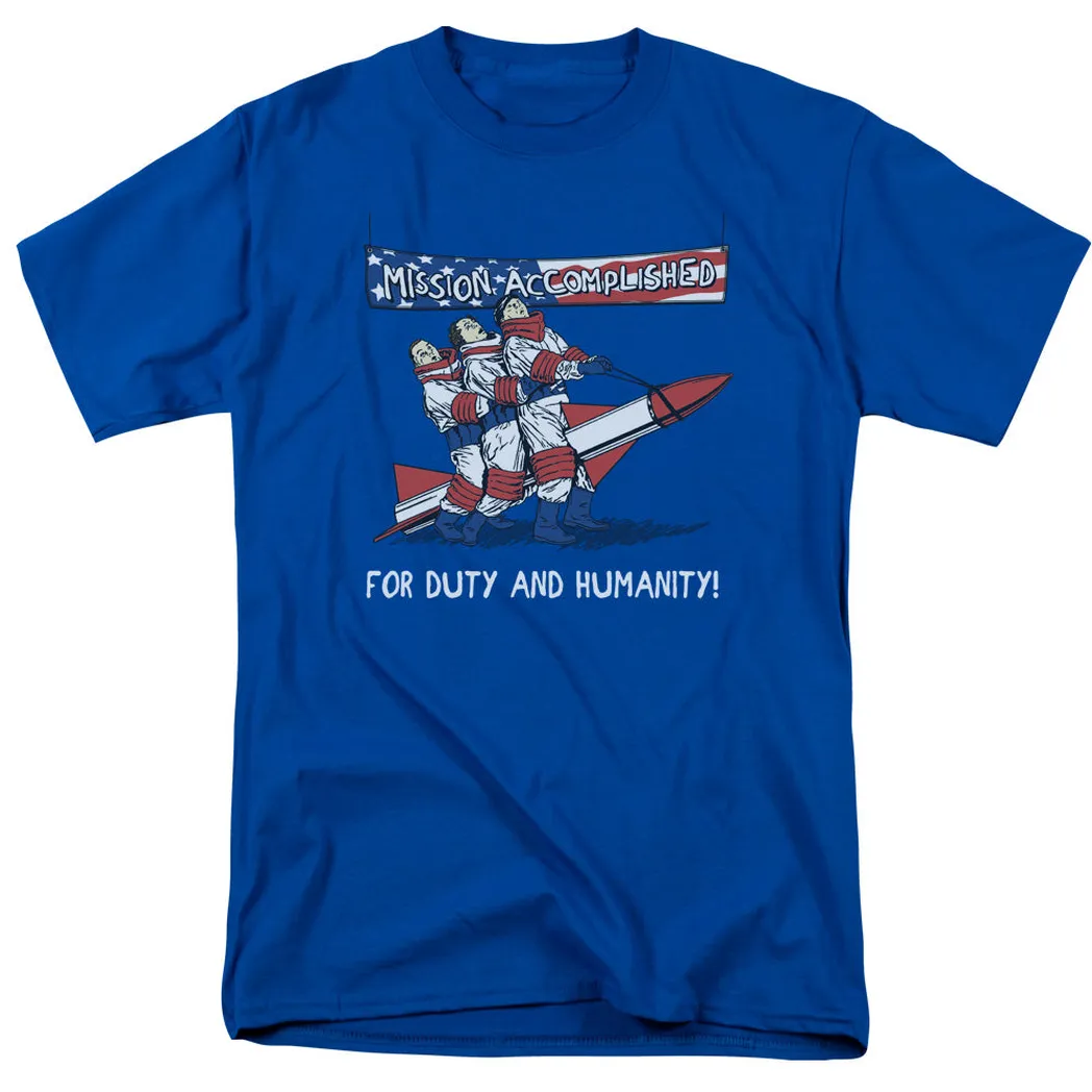 Three Stooges Mission Accomplished Mens T Shirt Royal Blue