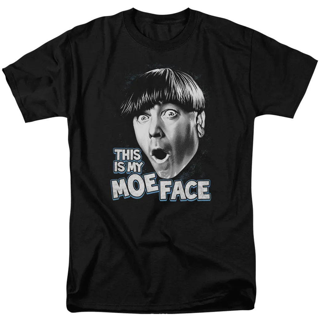 Three Stooges Moe Face Mens T Shirt Black