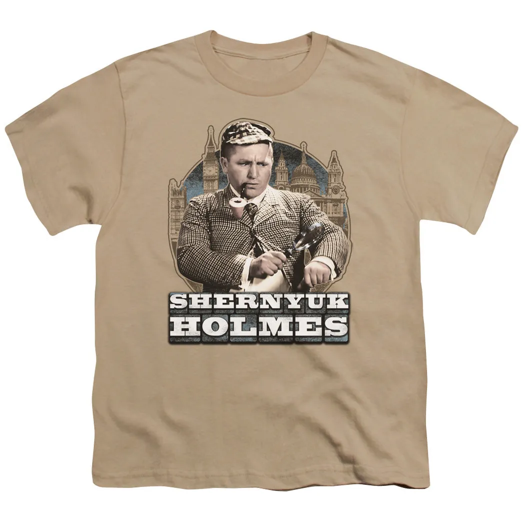 Three Stooges Shernyuk Holmes Kids Youth T Shirt Sand