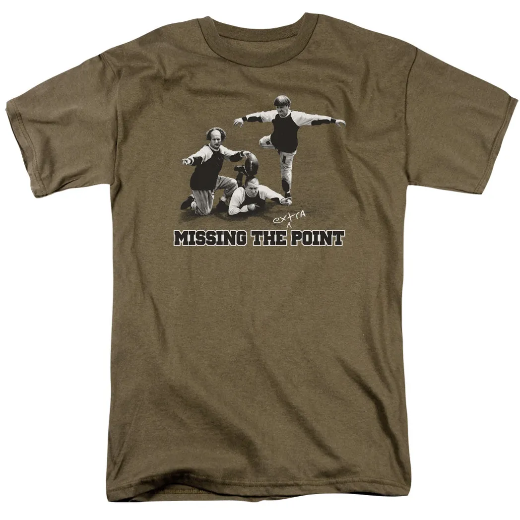 Three Stooges The Point Mens T Shirt Safari Green