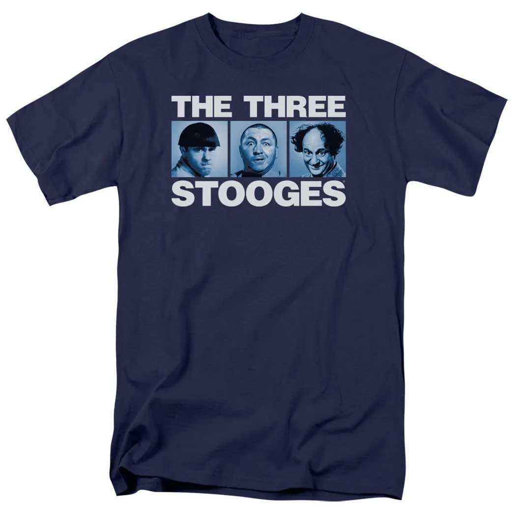 Three Stooges Three Squares Mens T Shirt Navy