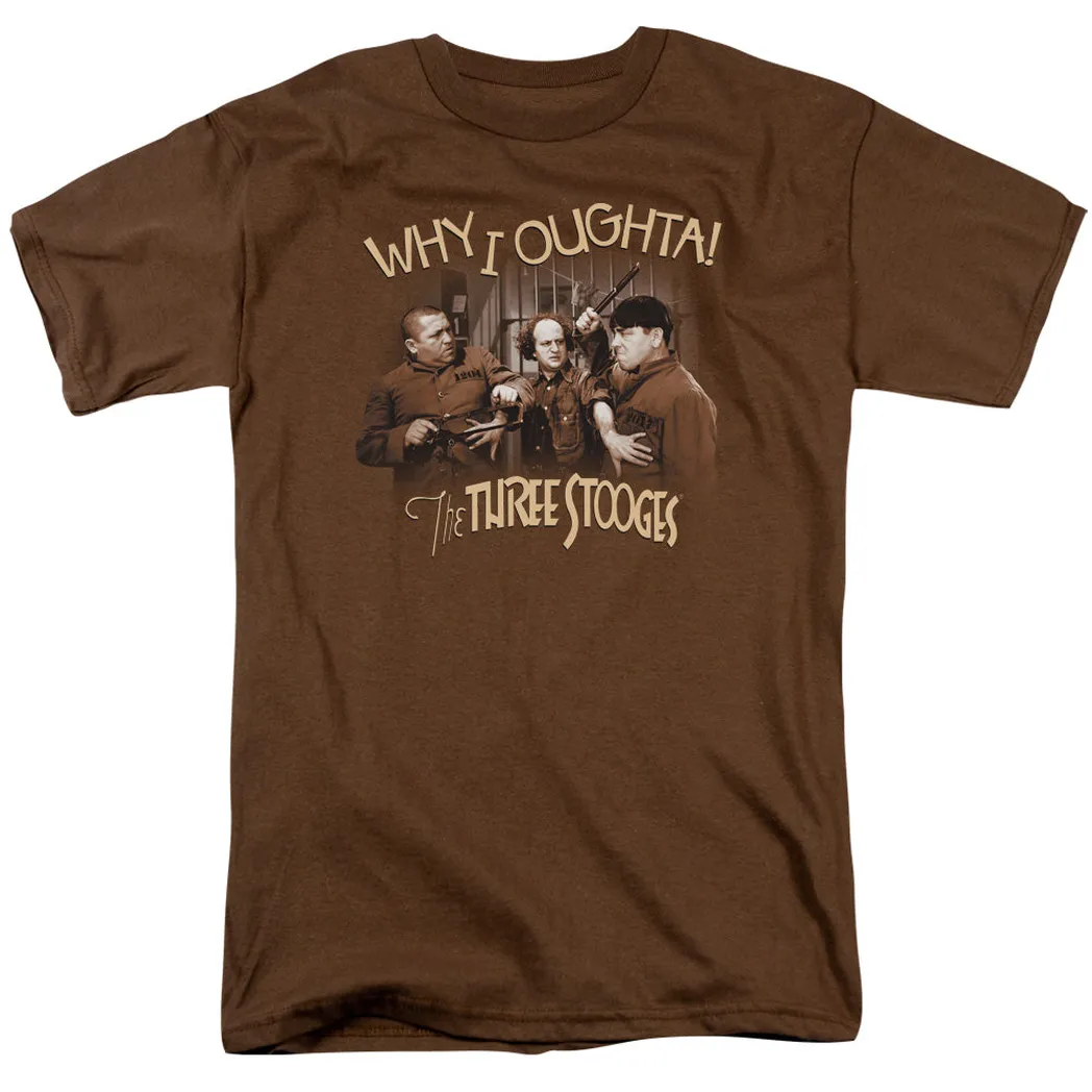 Three Stooges Why I Oughta Mens T Shirt Coffee