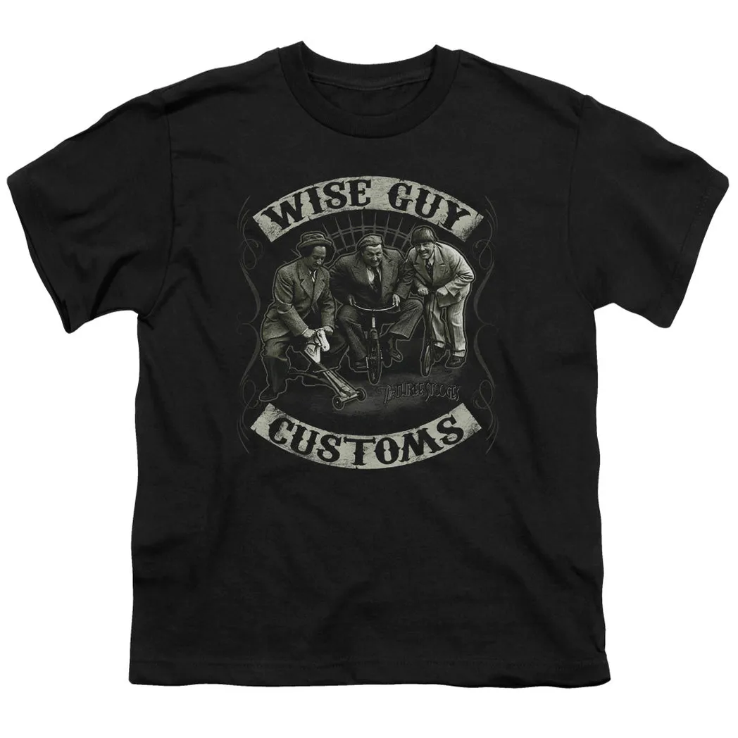 Three Stooges Wise Guy Customs Kids Youth T Shirt Black