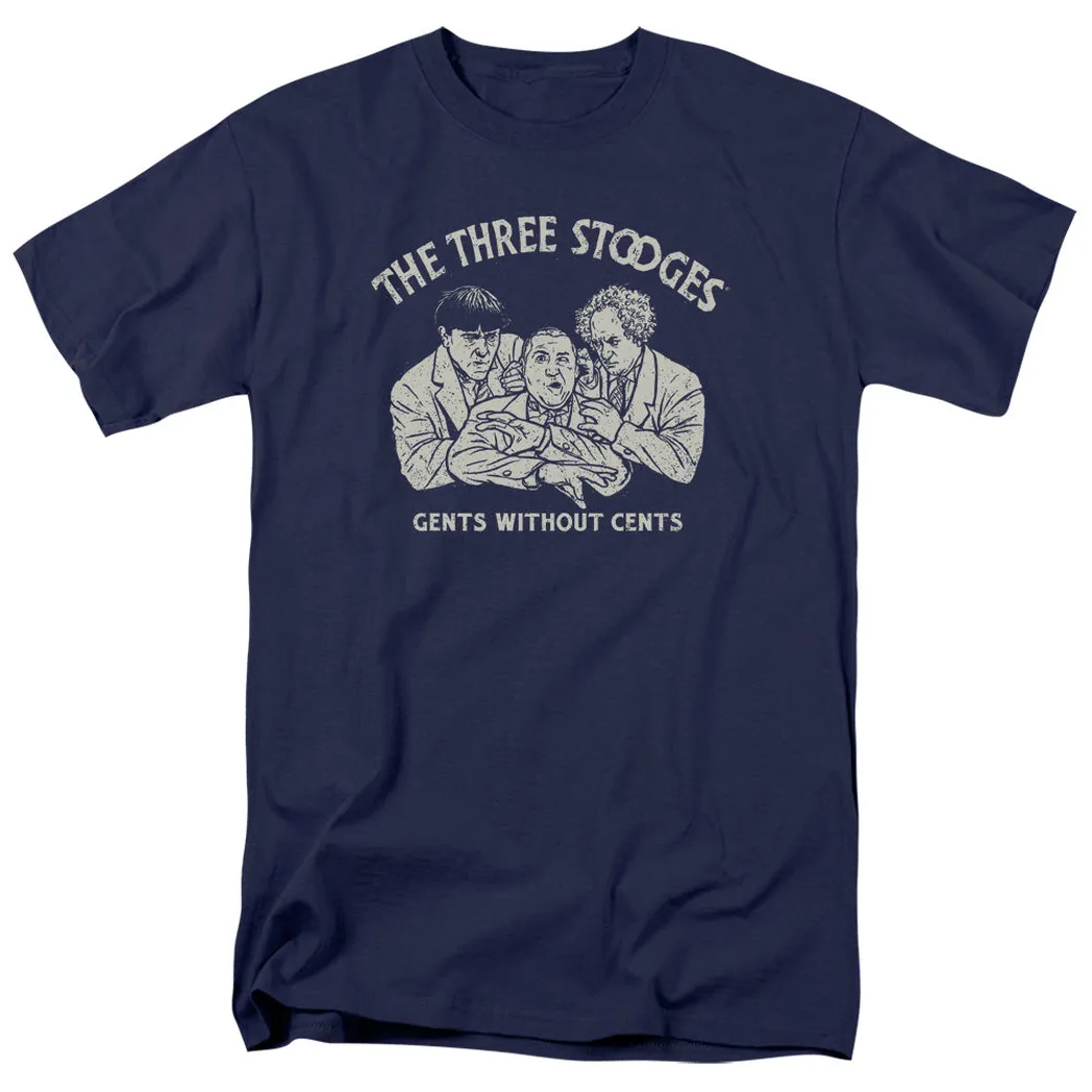 Three Stooges Without Cents Mens T Shirt Navy