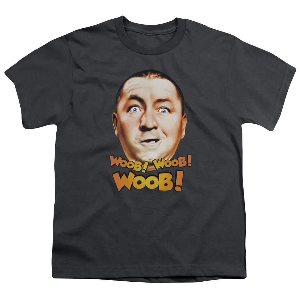 Three Stooges Woob Woob Woob Kids Youth T Shirt Charcoal