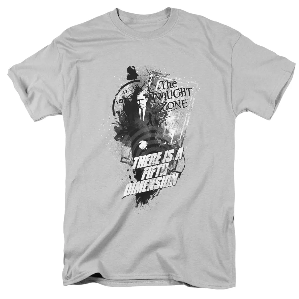 Twilight Zone Fifth Dimension Mens T Shirt Silver