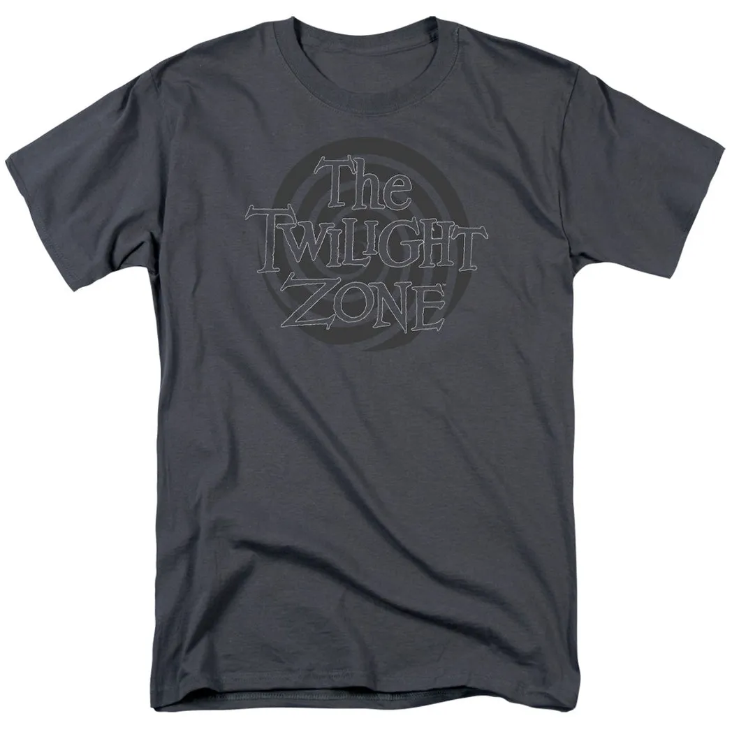 Twilight Zone Spiral Logo Mens T Shirt Charcoal