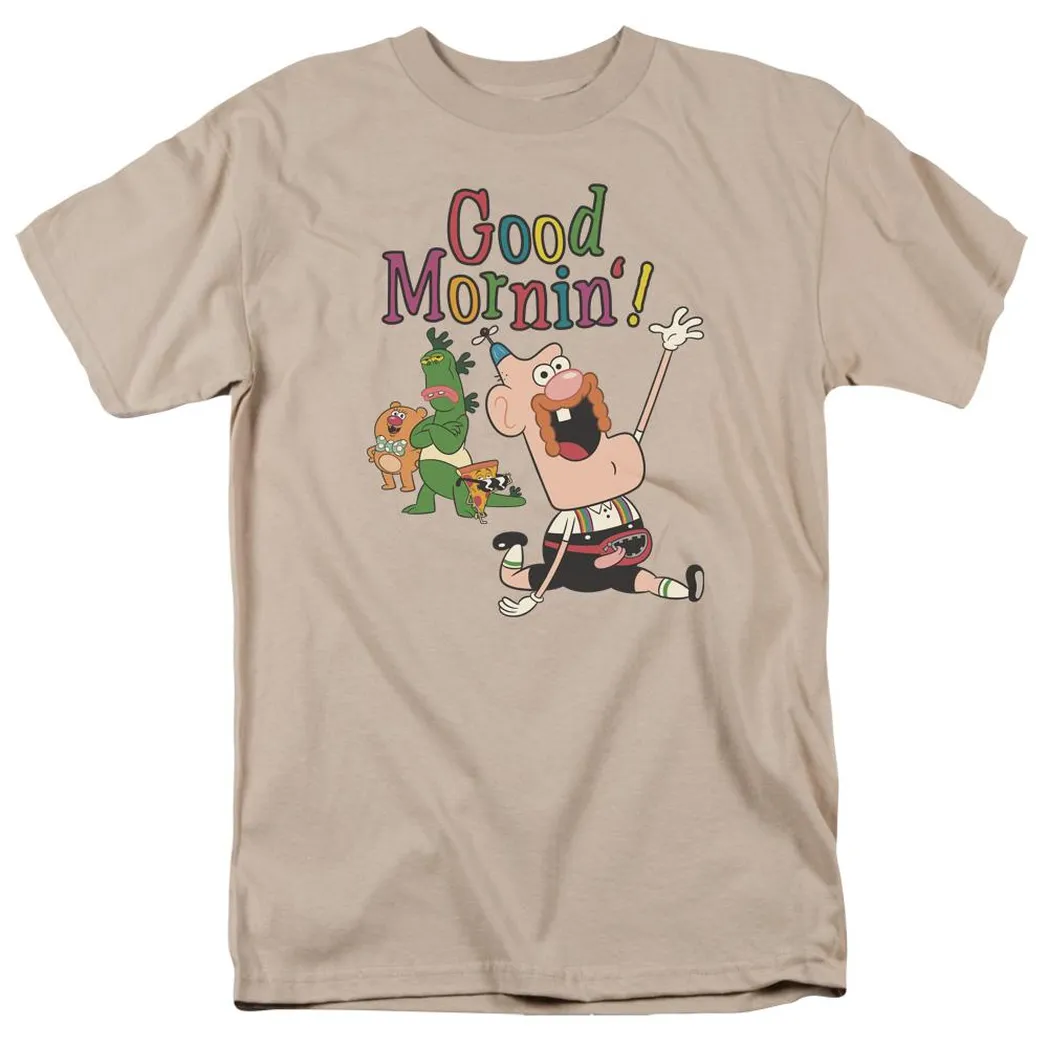 Uncle Grandpa Good Mornin Mens T Shirt Sand