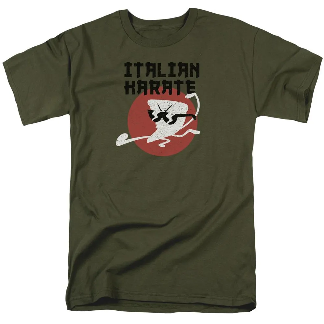 Uncle Grandpa Italian Karate Mens T Shirt Military Green