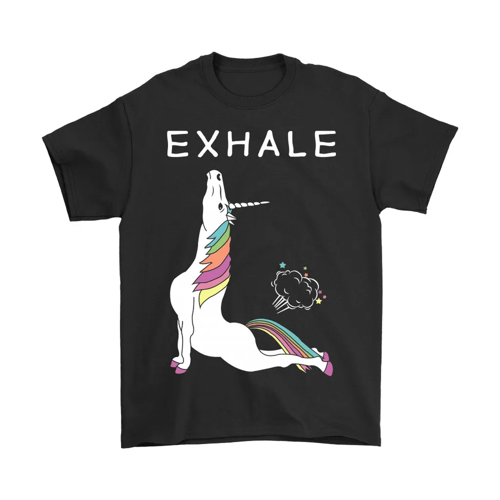 Unicorn Exhale Farting Rainbow Funny Yoga Unisex T-Shirt, Hoodie, Sweatshirt