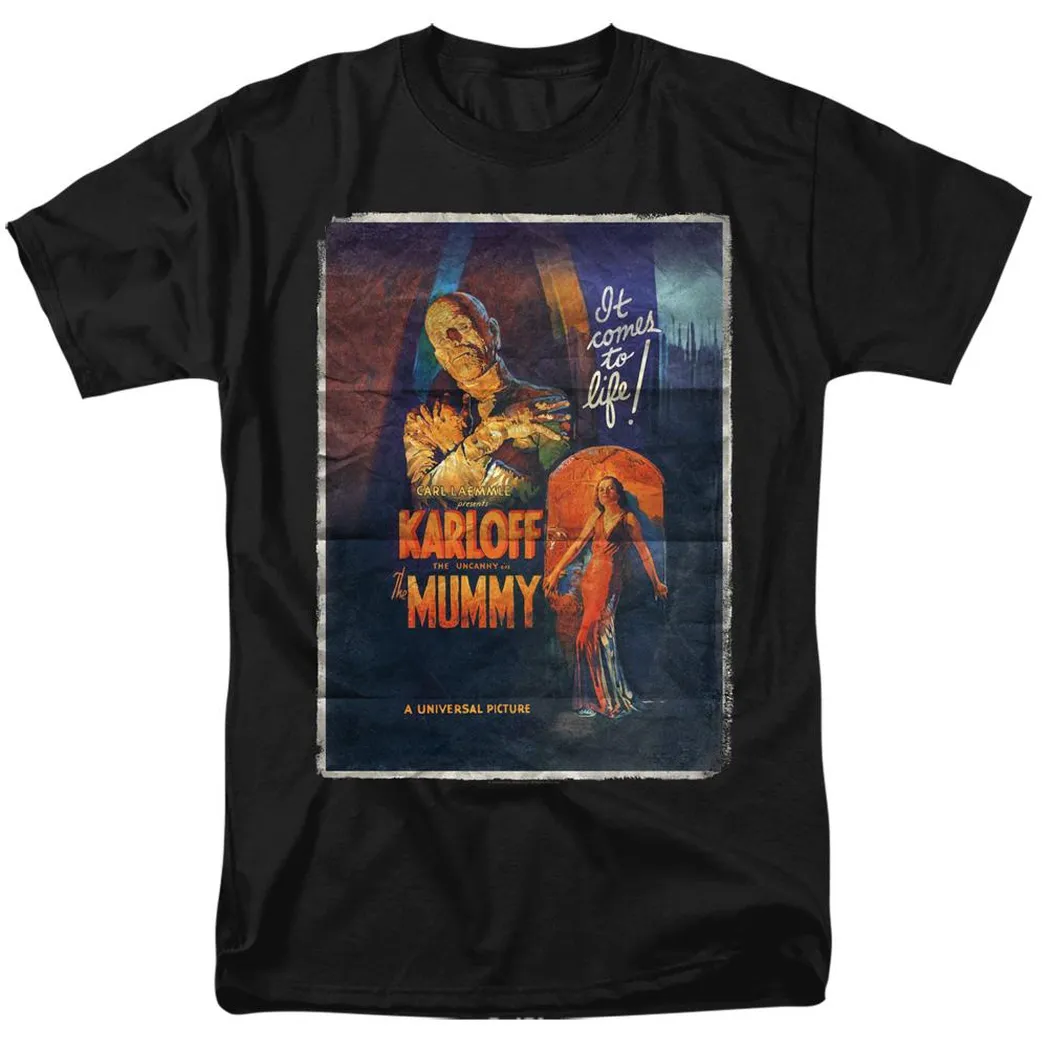 Universal Monsters Mummy One Sheet Mens T Shirt Black