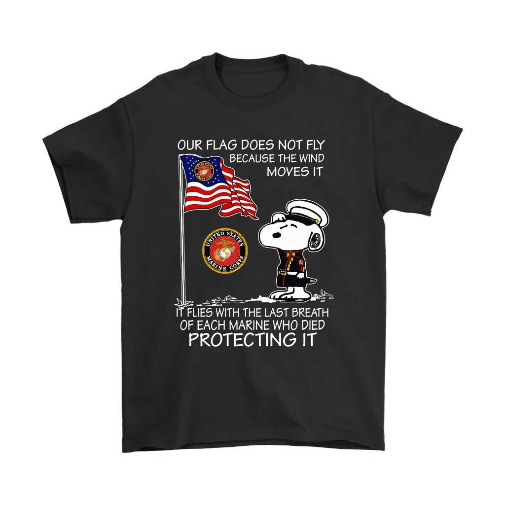 Us Marine Corps Flag Does Not Fly Because Wind Moves It Snoopy Unisex T-Shirt, Hoodie, Sweatshirt