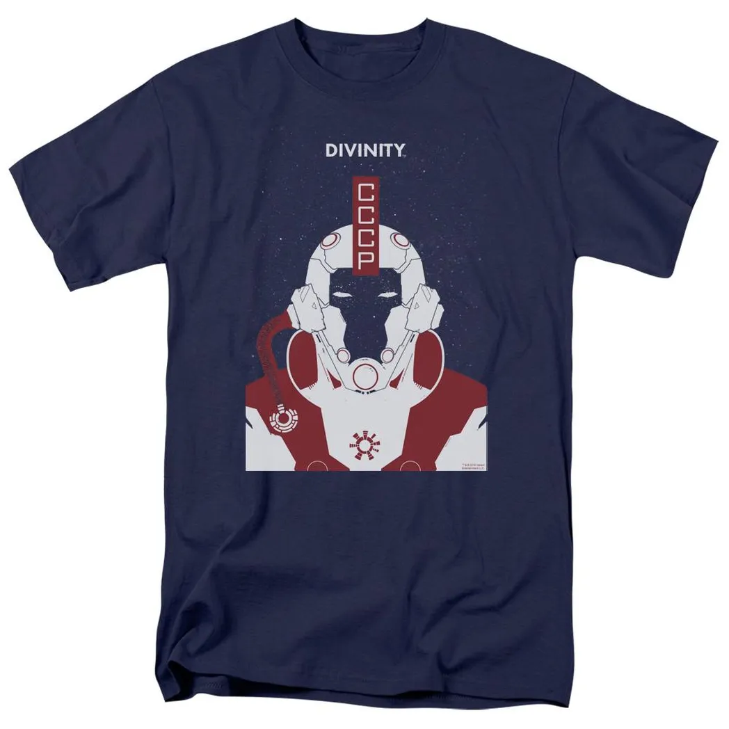 Valiant Comics Divinity Helmet Mens T Shirt Navy Blue