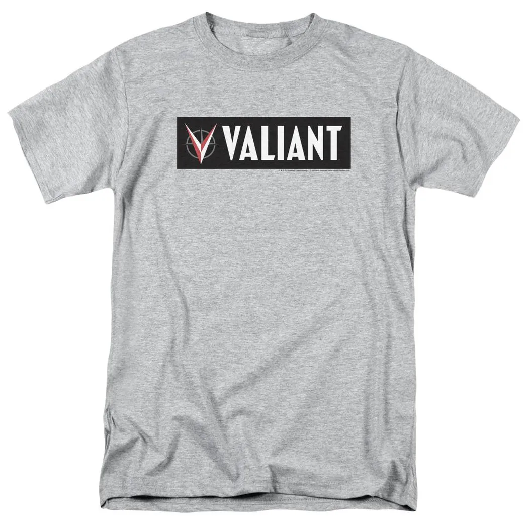 Valiant Comics Horizontal Logo Mens T Shirt Athletic Heather