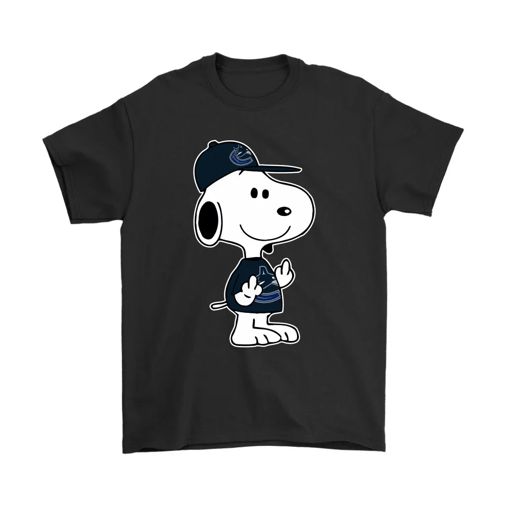 Vancouver Canucks Snoopy Double Middle Fingers Fck You Nhl Unisex T-Shirt, Hoodie, Sweatshirt