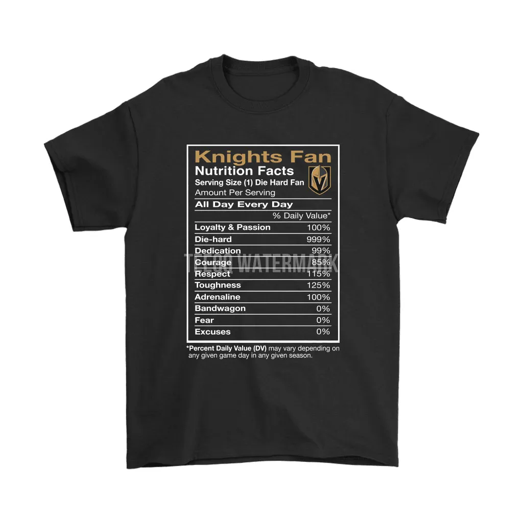 Vegas Golden Knights Nutrition Facts Die Hard Fan Unisex T-Shirt, Hoodie, Sweatshirt