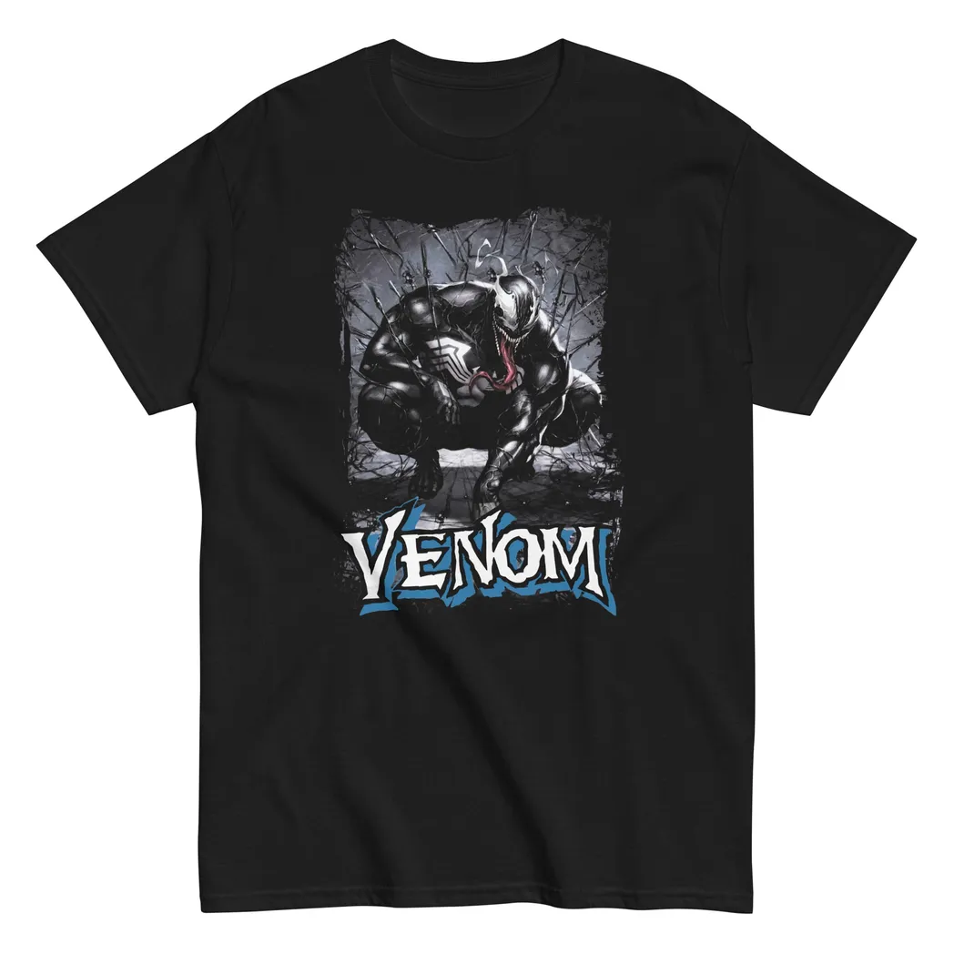 Venom Black Animated Mens T-Shirt Black