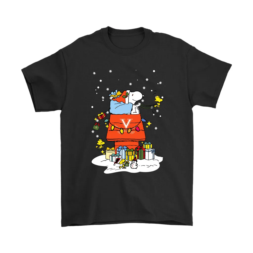 Virginia Cavaliers Santa Snoopy Brings Christmas To Town Unisex T-Shirt, Hoodie, Sweatshirt