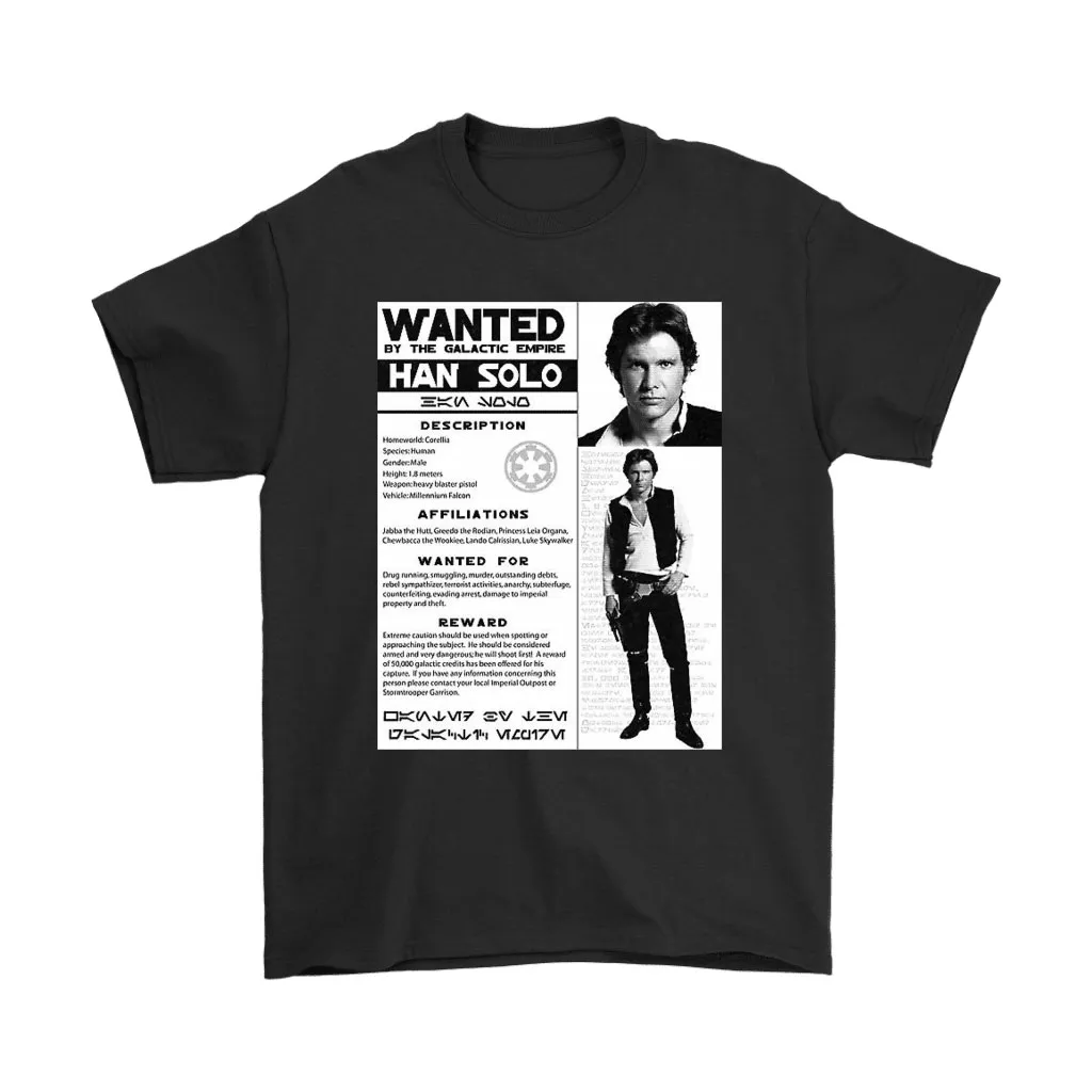 Wanted By The Galactic Empire Han Solo Star Wars Unisex T-Shirt, Hoodie, Sweatshirt