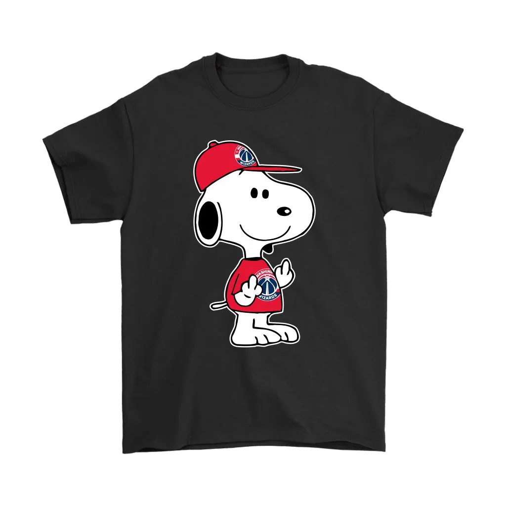 Washington Wizards Snoopy Double Middle Fingers Fck You Nba Unisex T-Shirt, Hoodie, Sweatshirt