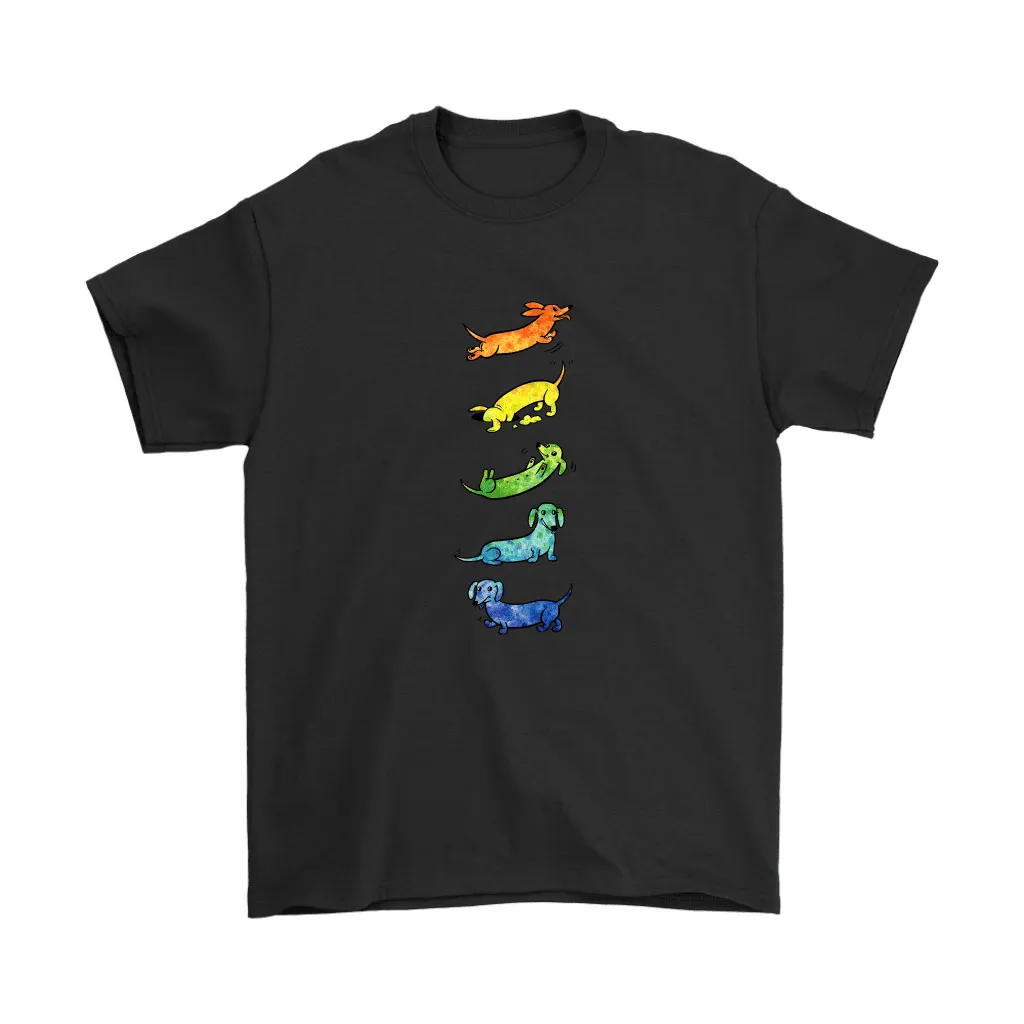 Watercolor Dachshunds Rainbow Dachshunds Dog Lovers Unisex T-Shirt, Hoodie, Sweatshirt