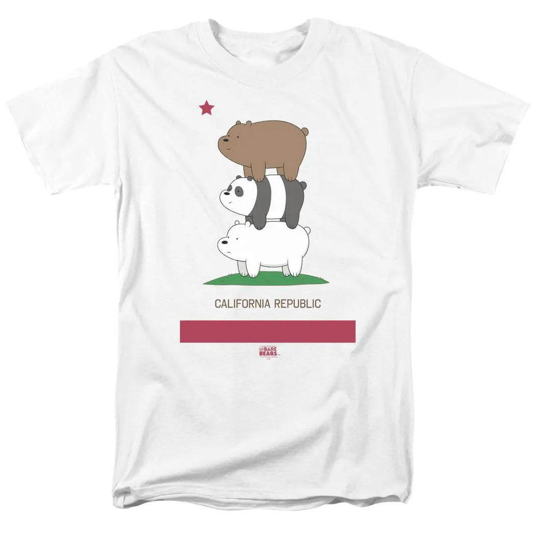 We Bare Bears Cali Stack Mens T Shirt White