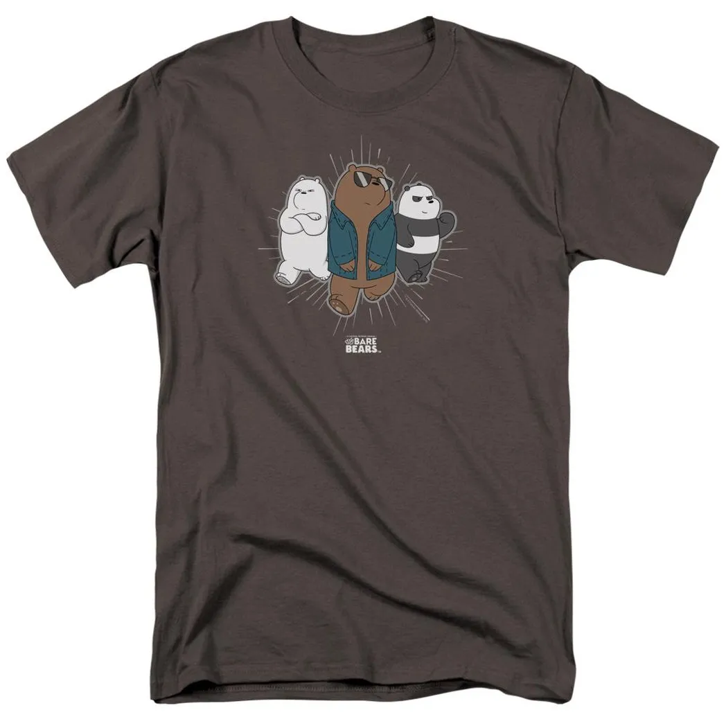 We Bare Bears Jacket Mens T Shirt Charcoal