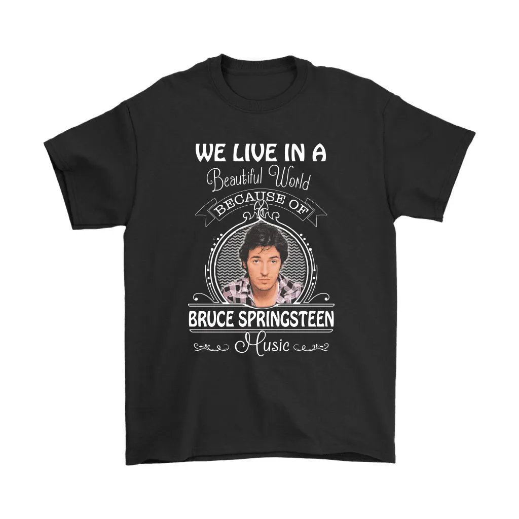 We Live In A Beautiful World Because Of Bruce Springsteen Unisex T-Shirt, Hoodie, Sweatshirt