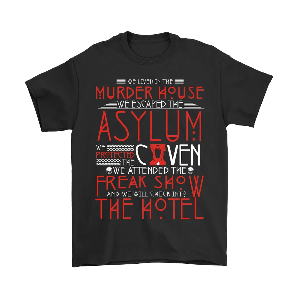 We Lived In The Murder House We Escape The Asylum Unisex T-Shirt, Hoodie, Sweatshirt