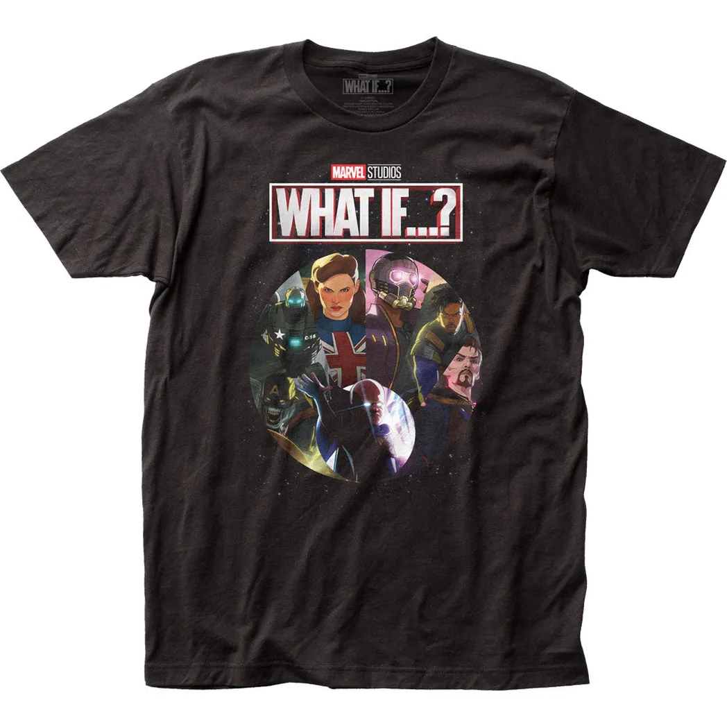 What If?What If Circle Collage Mens T Shirt Black